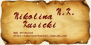 Nikolina Kusicki vizit kartica